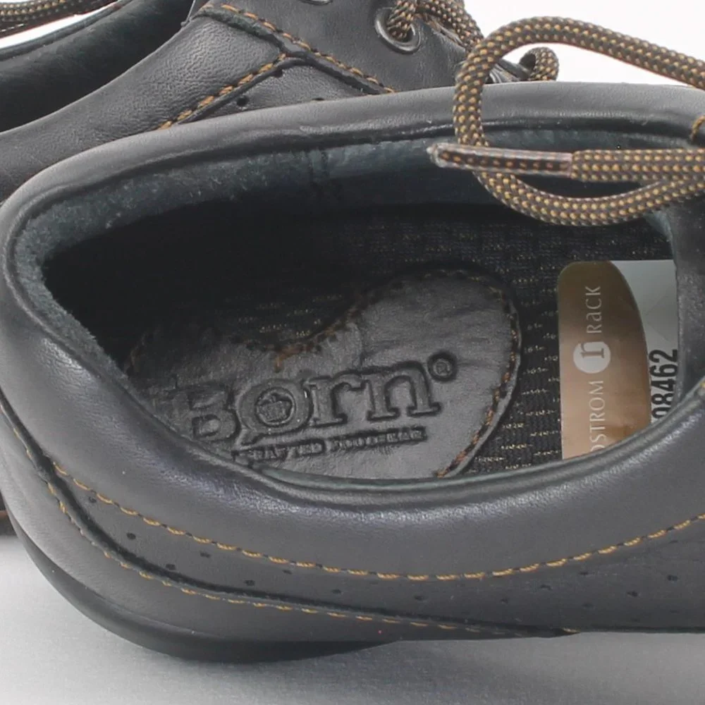 Born Black Perforated Leather Lace-Up Casual Oxford Sneakers Women's 6 NWT - Picture 11 of 15